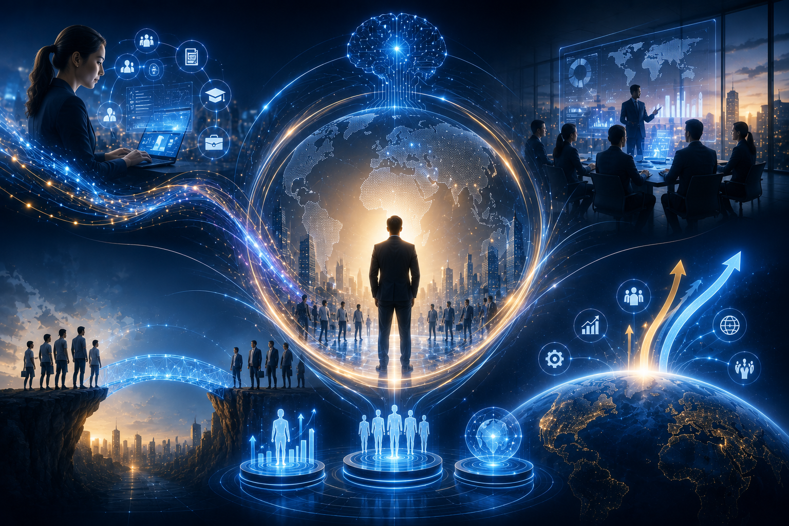 Our Mission Transform fragmented career activities into continuous AI-powered career intelligence. Enable organizations to make better workforce decisions through explainable AI. Bridge the gap between talent, skills, and business transformation. Build scalable AI platforms that improve employability, workforce readiness, and organizational performance worldwide.