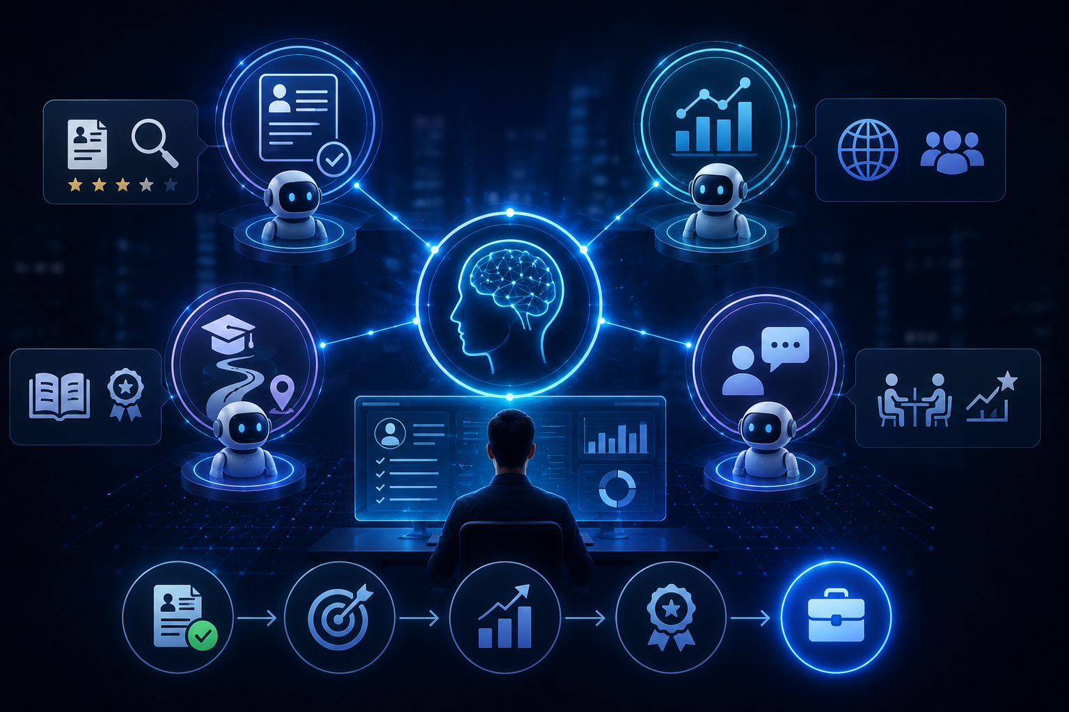 CareerPilot AI addresses these challenges through a unified AI-powered career intelligence platform that combines multiple specialized AI agents into a single, seamless experience. Instead of relying on disconnected tools, users receive comprehensive career guidance throughout their entire job search journey. The Resume Agent evaluates resume quality, ATS compatibility, and missing keywords to improve application success. The Market Intelligence Agent analyzes labor market trends, in-demand skills, and job requirements to identify career opportunities. The Career Coach Agent generates personalized career roadmaps, learning recommendations, and certification plans to support long-term professional growth. The Interview Agent prepares users with tailored interview questions, simulated interview experiences, and AI-driven feedback to strengthen interview performance. Working together, these intelligent agents provide actionable insights that help users optimize their resumes, close skill gaps, prepare for interviews, make informed career decisions, and significantly improve their chances of securing the right job opportunities.